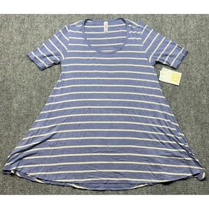 LulaRoe Perfect T-Shirt Womens XXS Multicolor Striped Round Neck Short Sleeve